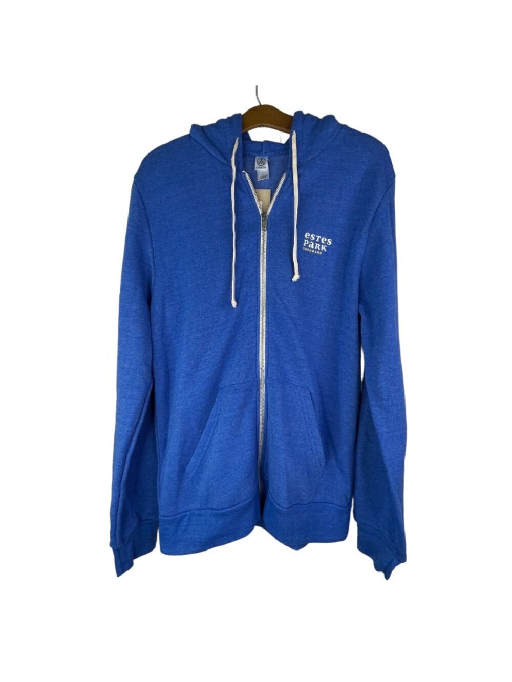 Estes Park Full Zip Hoodie Large Alternative Long Sleeve Blue Activewear New